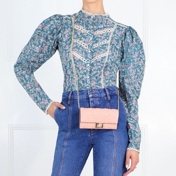 NWOT Isabel Marant Etoile Lace-Trimmed Long Sleeve Reafi Top - Picture 3 of 5